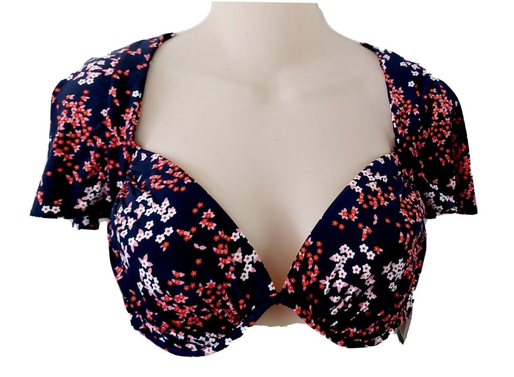 Michael Kors Pink Rose Scattered Blooms Swim Seperate Top Large #679